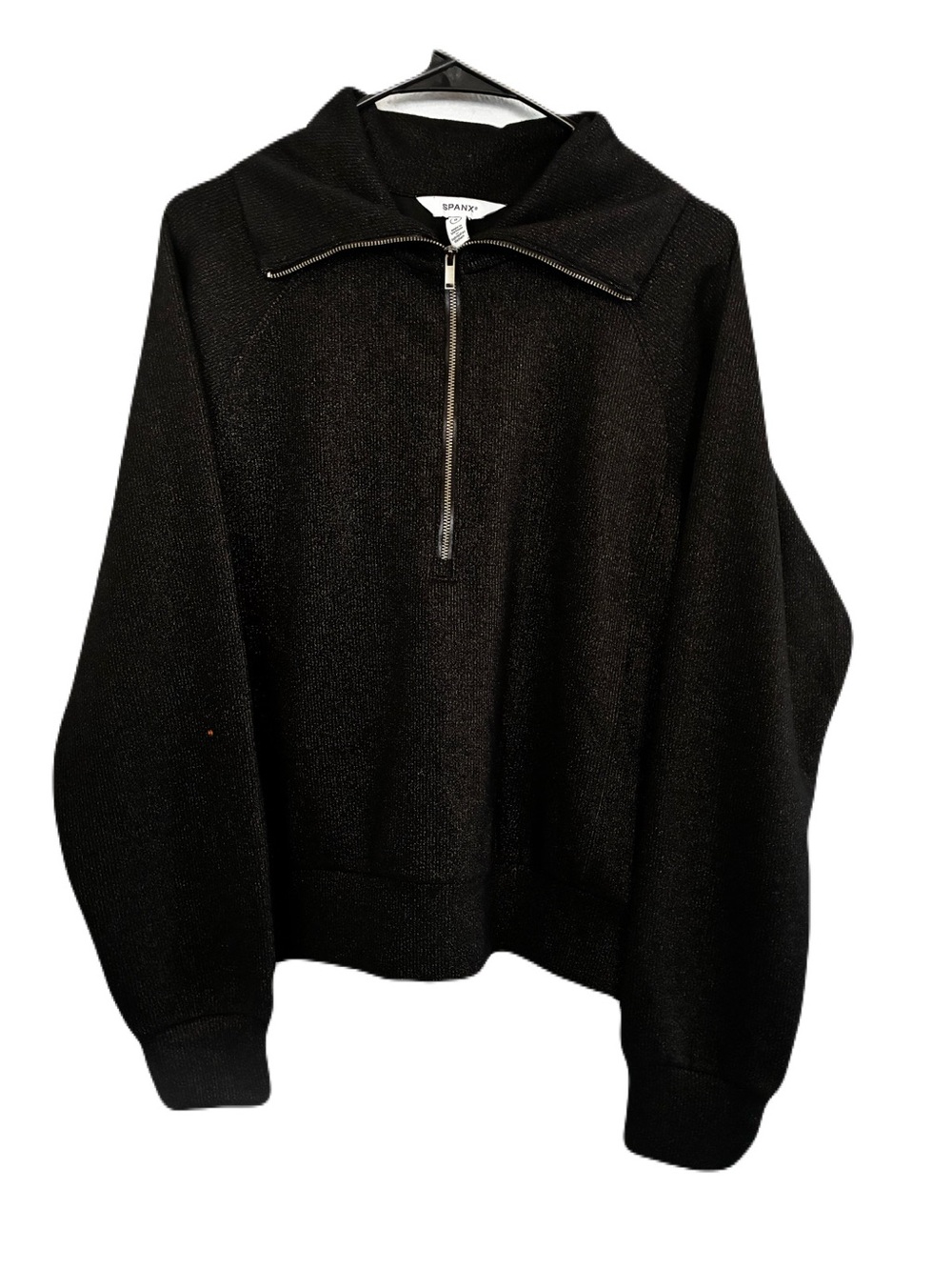 SPANX AirEssentials Shine Metallic Shimmer Half-Zip Pullover Large
